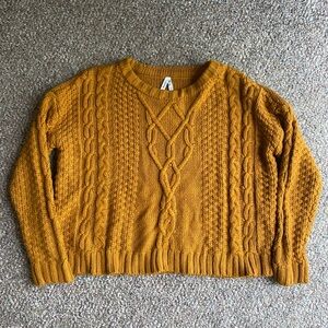 Old Navy Mustard Cable Knit Sweater